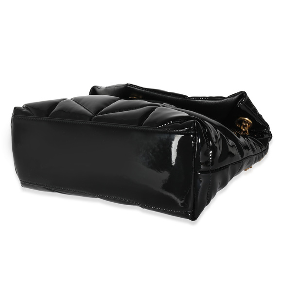 Saint Laurent Black Quilted Patent Small Lou Puffer Chain Bag - Picture 8 of 8